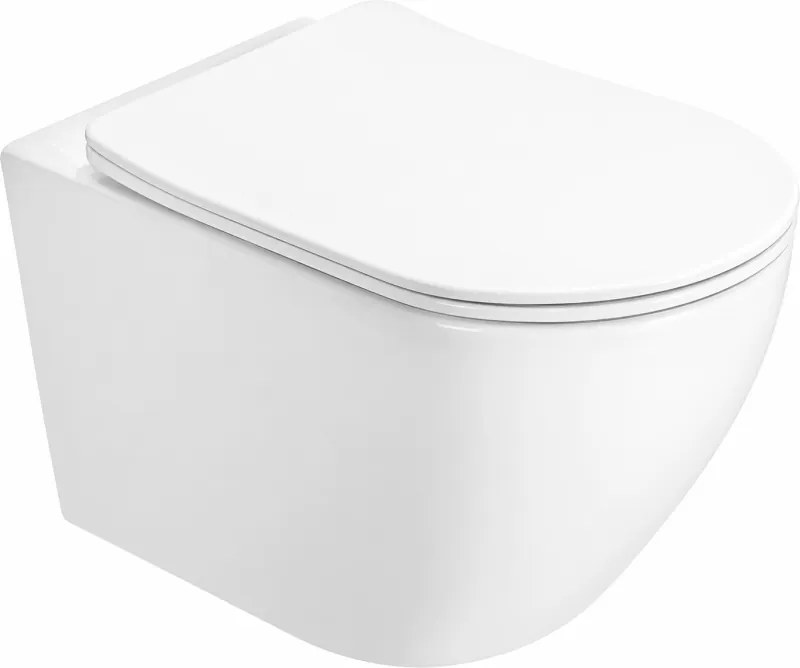 Mexen Lena 2.0 miska wc Rimless z deską wolnoopadającą slim, duroplast, biała połysk - 3022L4000