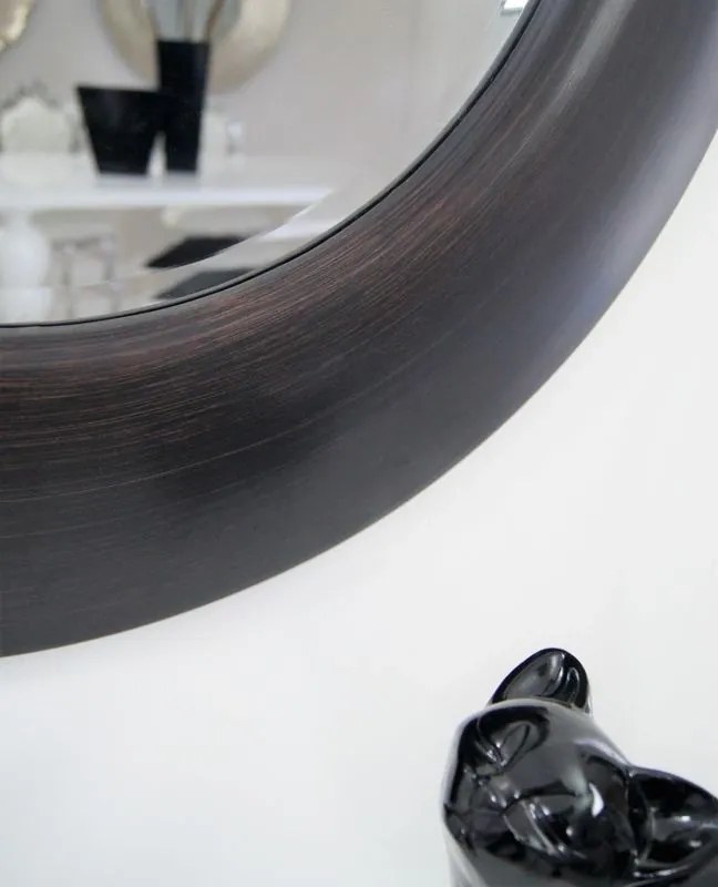 Lustro w brązowej, okrągłej ramie , średnica 79cm