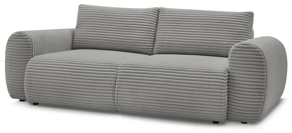 Ciemnoszara sztruksowa rozkładana sofa 257 cm Lucien – Bobochic Paris