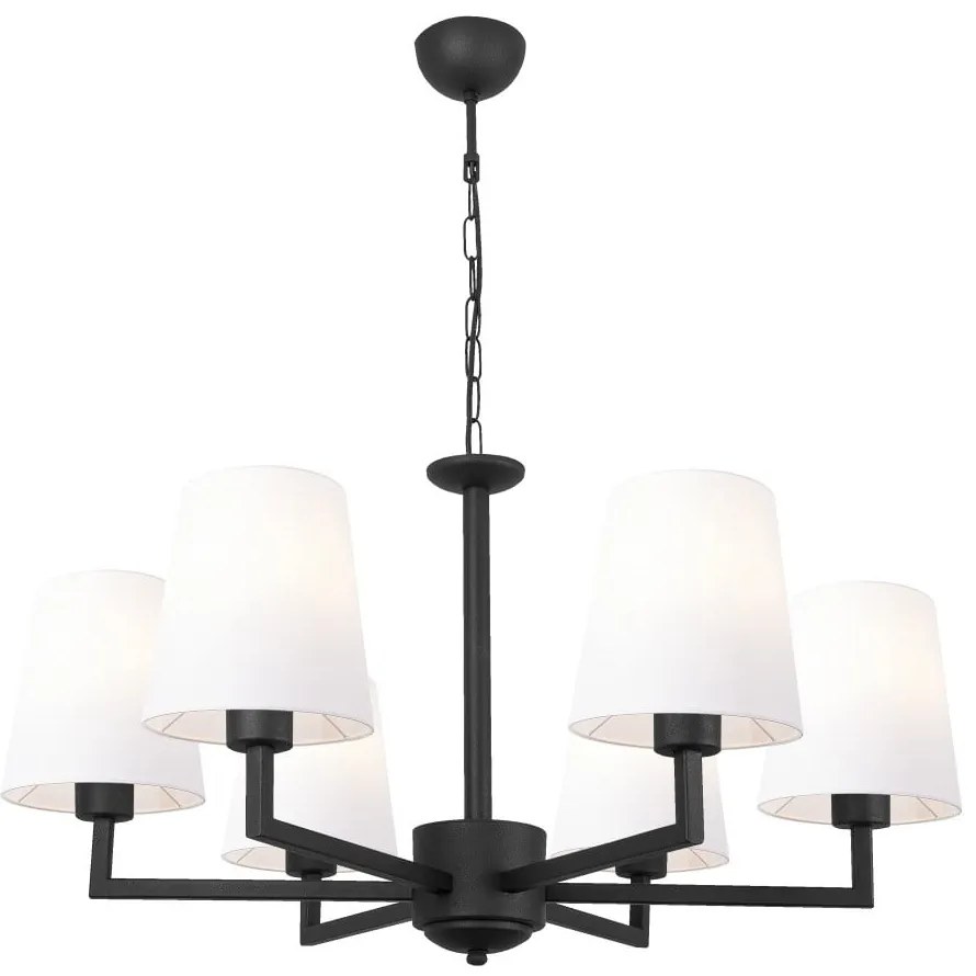 Czarna metalowa lampa wisząca z białymi kloszami Opviq lights Christina
