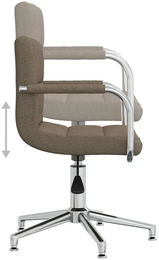 Pikowany fotel biurowy obrotowy bez kółek taupe B7-R59