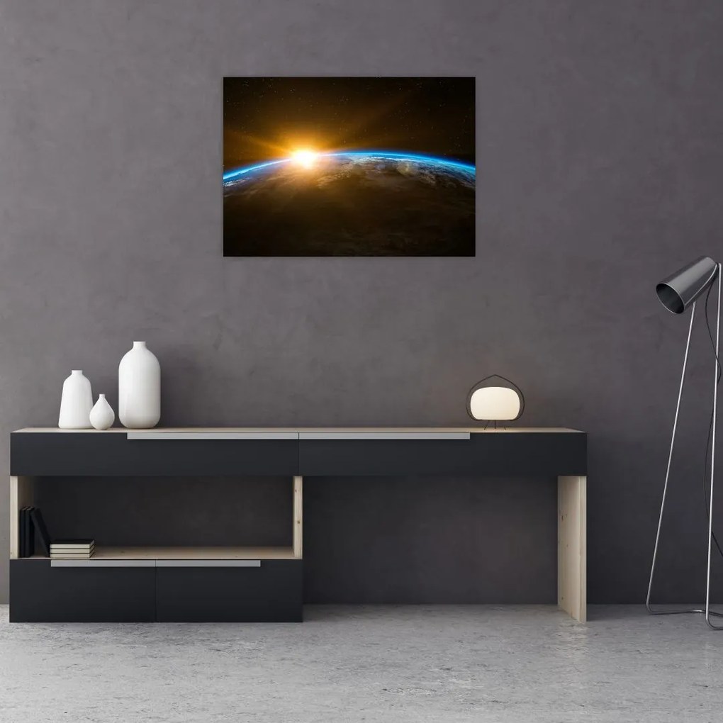 Obraz planety Ziemi z kosmosu (70x50 cm)