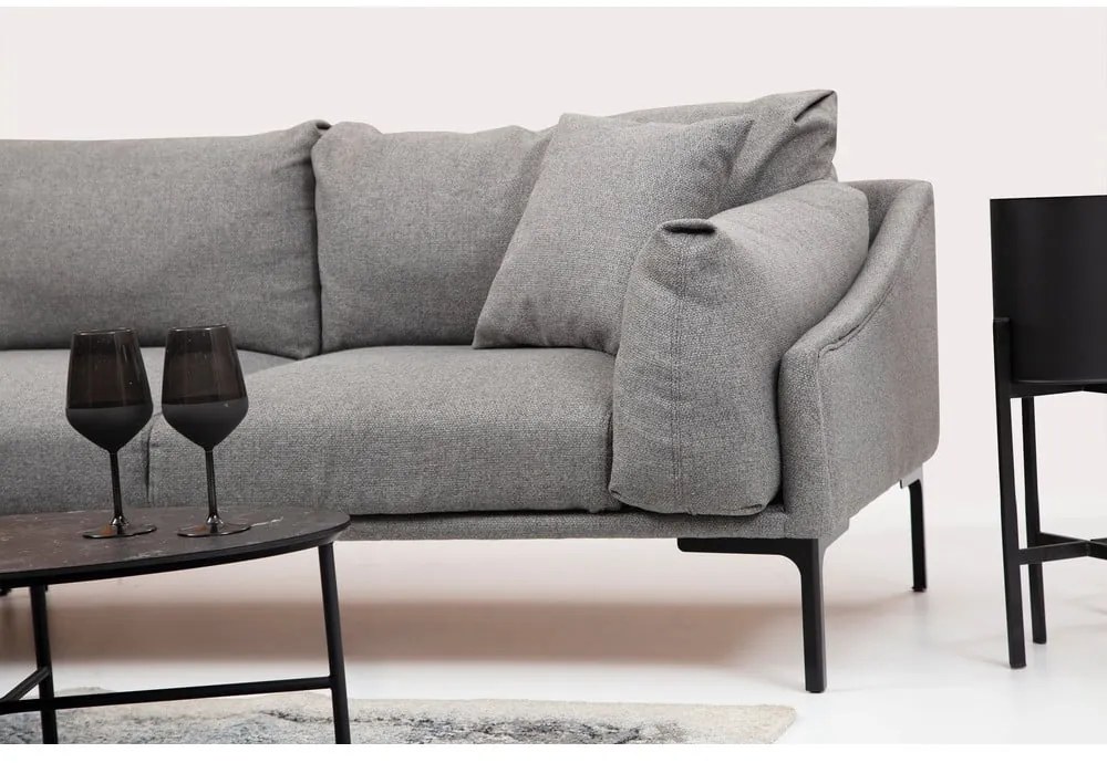 Szara sofa narożna Artie Leo, lewy narożnik