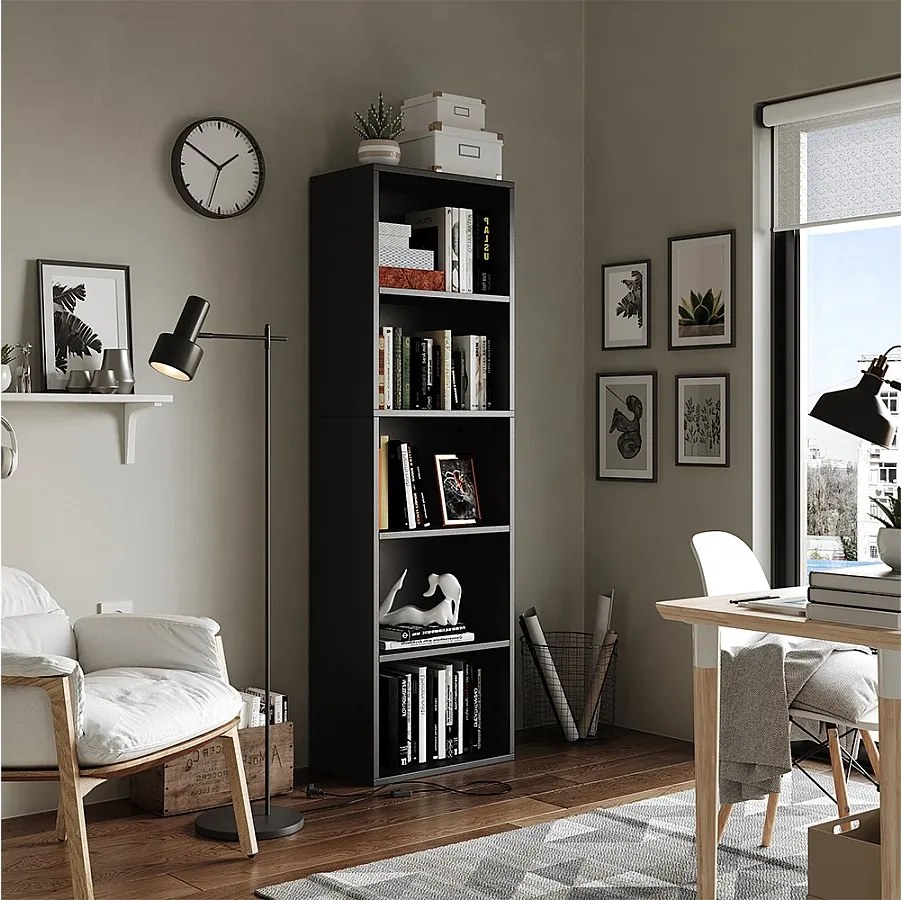 Regał na książki czarny 40x24x132 bob