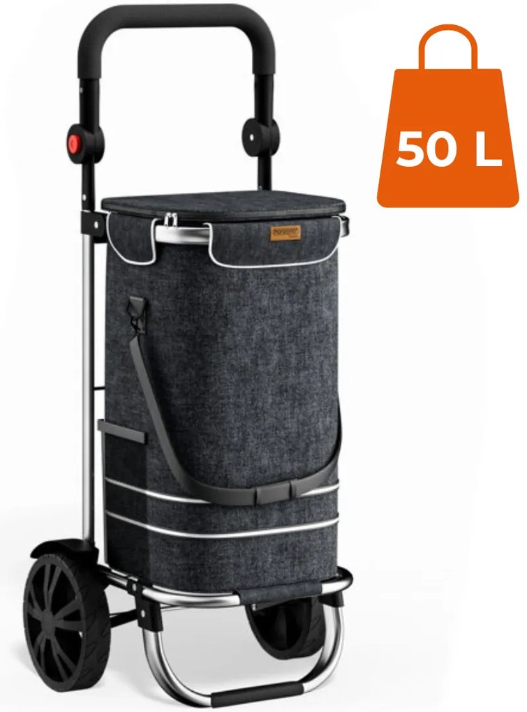 Jurhan Torba na zakupy na kółkach EASY, 50l, czarna
