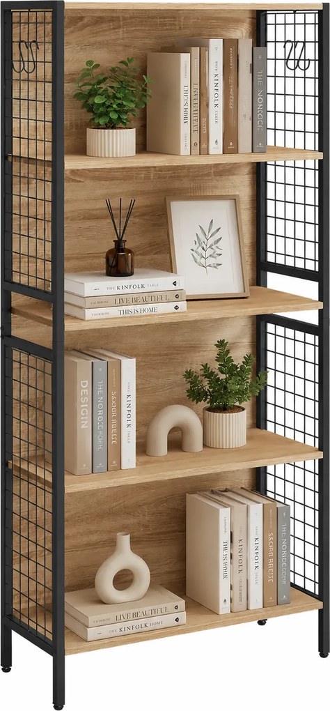 Regał Drewno Metal W Stylu Loft Dąb Sonoma Z8-H99