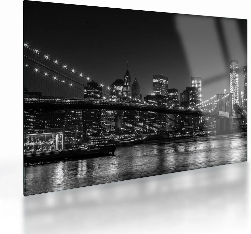 Obraz na szkle - most Brooklyn Bridge w Nowym Jorku (70x50 cm)