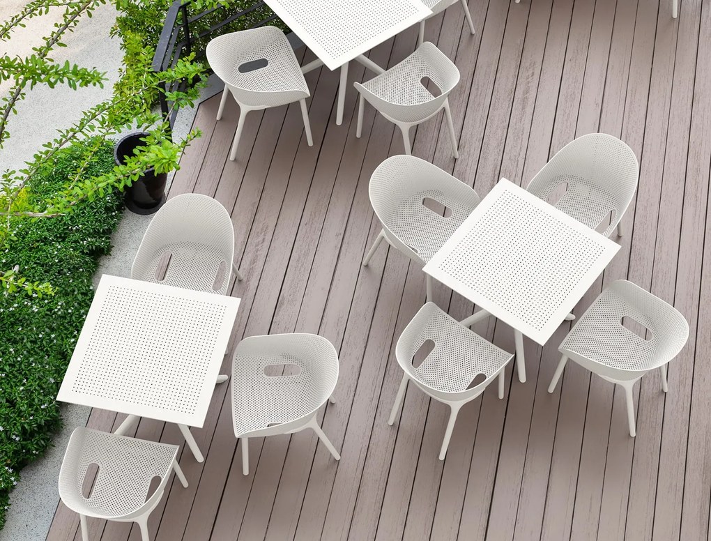 Kwadratowy stół kawiarniany z plastiku Sky Table 80