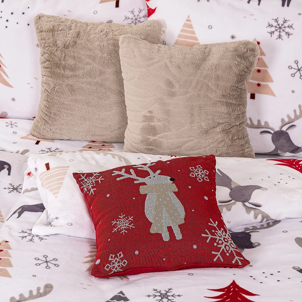 4Home Pościel mikroflanela Cute reindeer, 140 x 220 cm, 70 x 90 cm