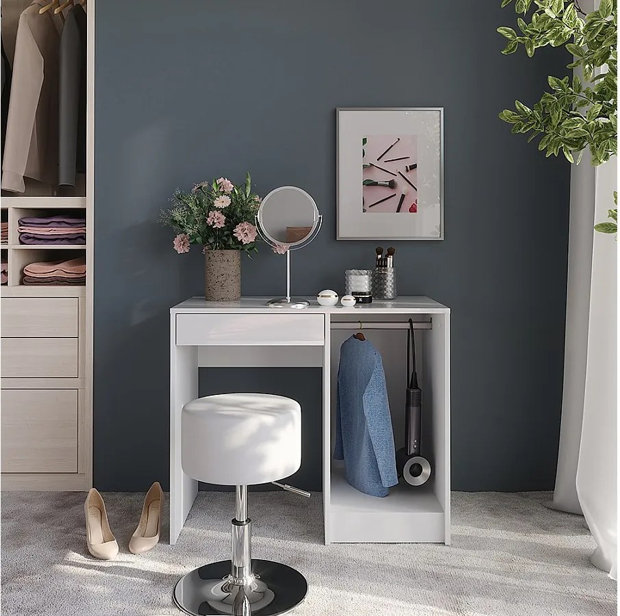 Stół toaletowy biały/biały wysoki połysk 89.8x50.1x76 sherry