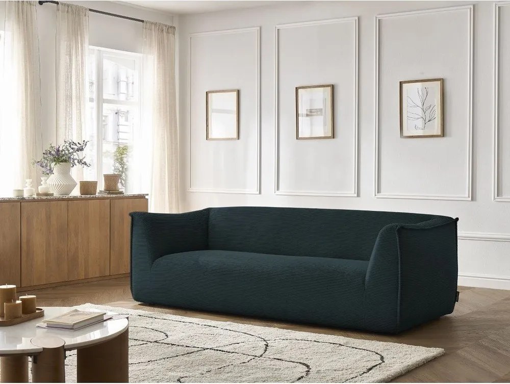Ciemnoniebieska sztruksowa sofa 242 cm Giorgia – Bobochic Paris