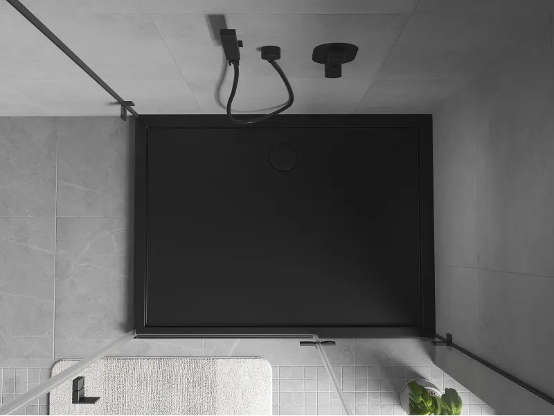 Mexen Flow brodzik prostokątny slim 100 x 90 cm, czarny mat - 46R709010