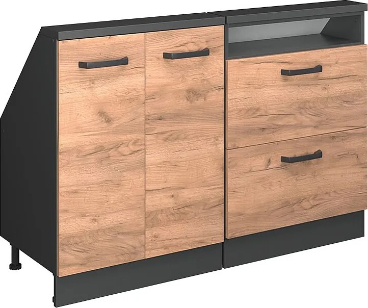 Zestaw szafek na dach skośny złoty dąb power/antracyt 120x46x81.6 rion