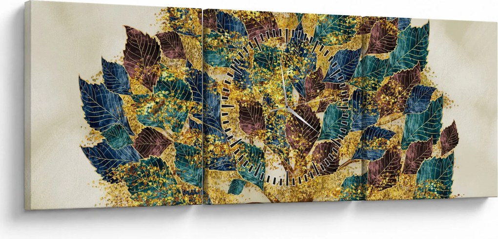 Obraz - Drzewo ozdobne (z zegarem) (90x30 cm)
