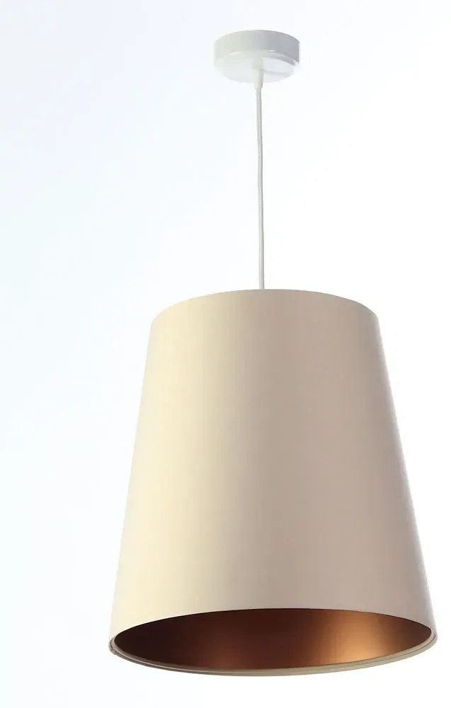 Kremowo-miedziana lampa wisząca z abażurem - 3X S405 P8-M78