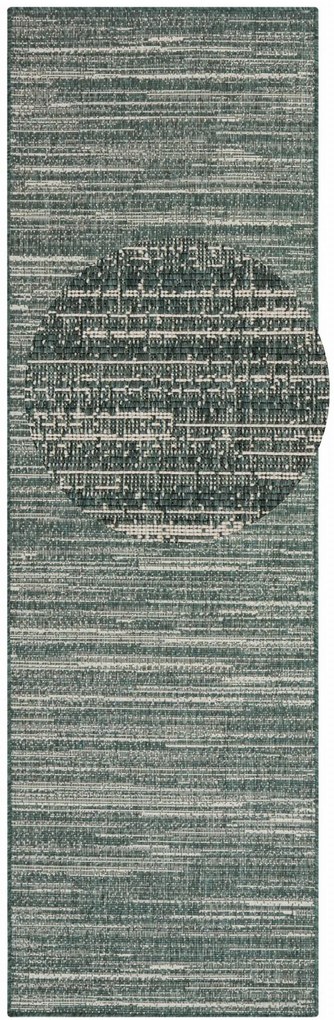Dywan dwustronny zewnętrzny Gemini chodnik zielono-kremowy 80 cm x 350 cm