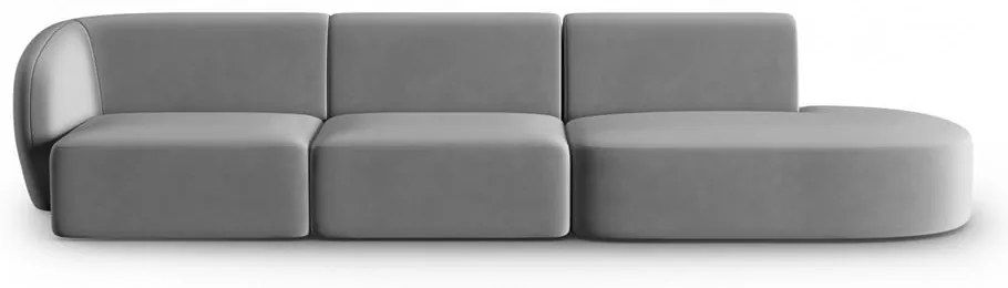 Szara aksamitna sofa lewostronna 311 cm Paolo – Milo Casa