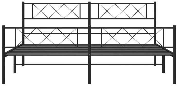 Czarne metalowe łóżko małżeńskie 180x200cm Efir