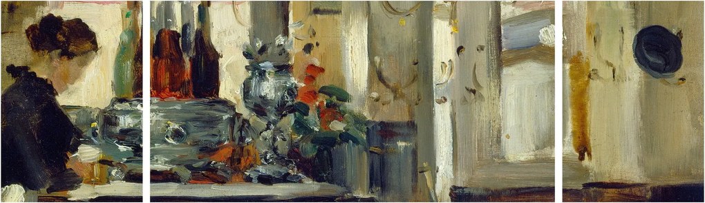 Obraz - Style of Edouard Manet, Bon Bock Cafe, reprodukcje (170x50 cm)