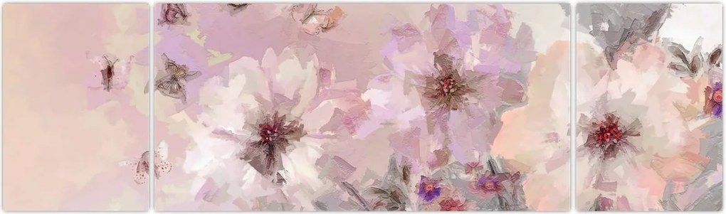 Obraz - Kolaż artystyczny z motylami (170x50 cm)