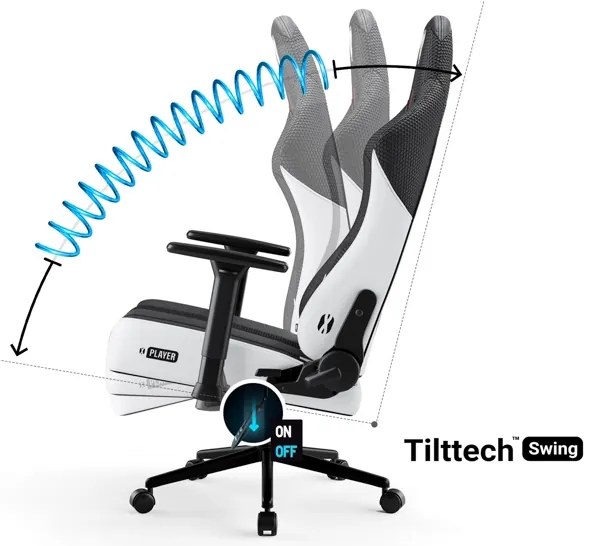 Materiałowy Fotel Diablo X-Player 2.0 Small: Biało-czarny