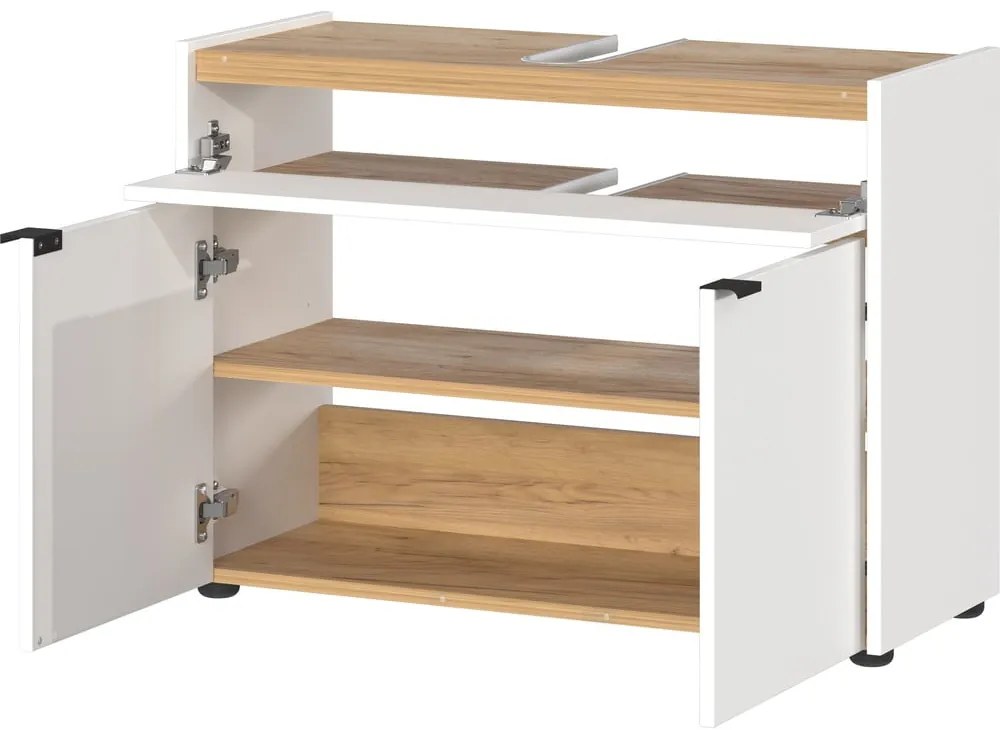Biała szafka pod umywalkę 80x60 cm Forano – Germania