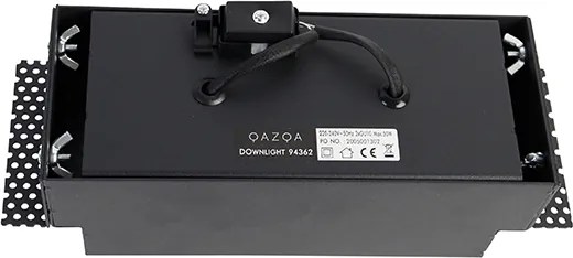 Zestaw 6 reflektorów wpuszczanych czarnych GU10 regulowanych bezramkowych 2-punktowych - Oneon