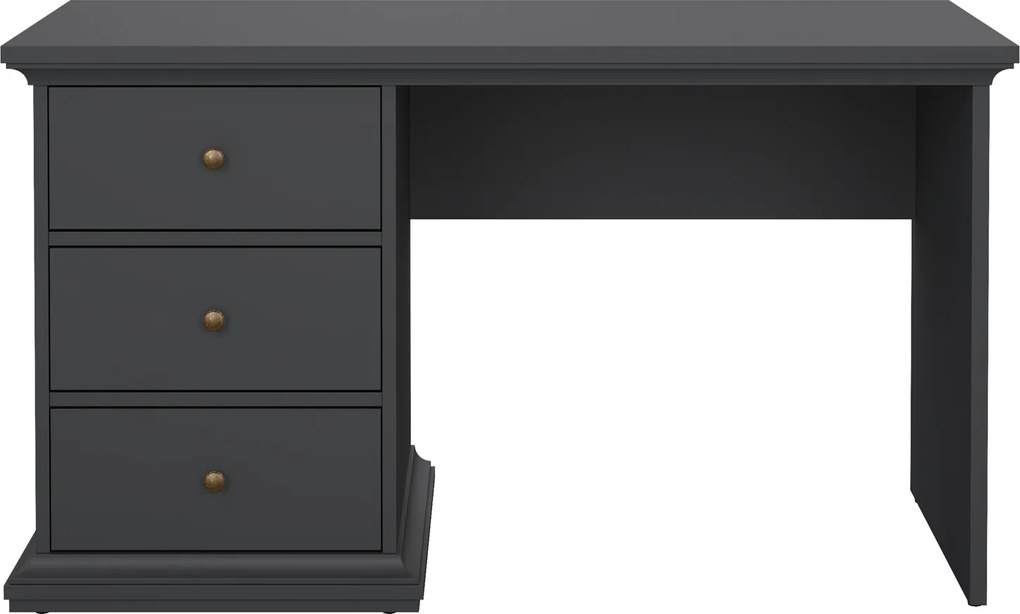 Biurko komputerowe Paris z 3 szufladami, kolor szary