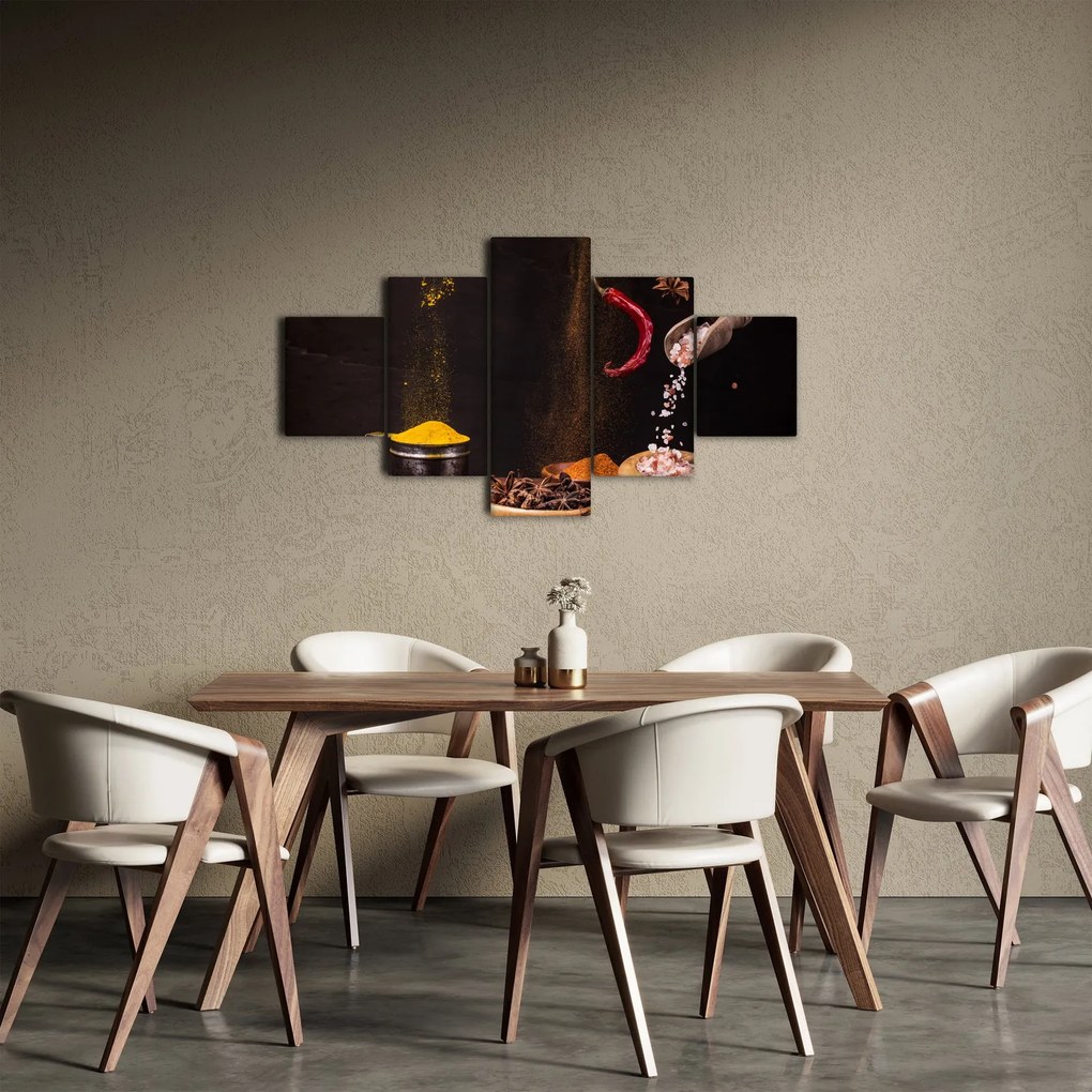 Obraz - Przyprawy w ruchu (125x70 cm)