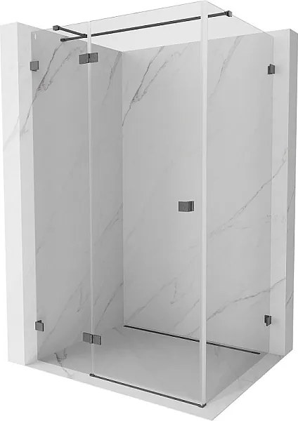 Mexen Lunar T kabina prysznicowa uchylna lewa 120 x 80 cm, transparent, gun gray szczotkowany - 834T-120-080-66-00-L