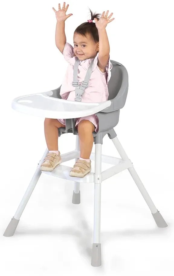 Dolu Krzesełko do karmienia dla dzieci, szare, 60x 90 x 70 cm