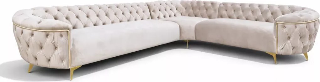 Pikowany narożnik tapicerowany Sole Duo – 6 wymiarów do wyboru, szeroka oferta tkanin