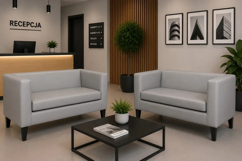 Sofa Monaco : Kolor nogi - Venge, Kolor tkaniny - EKO-SKÓRA - 22D, Typ tkaniny - Eko-skóra , Wysokość nogi - 20 cm