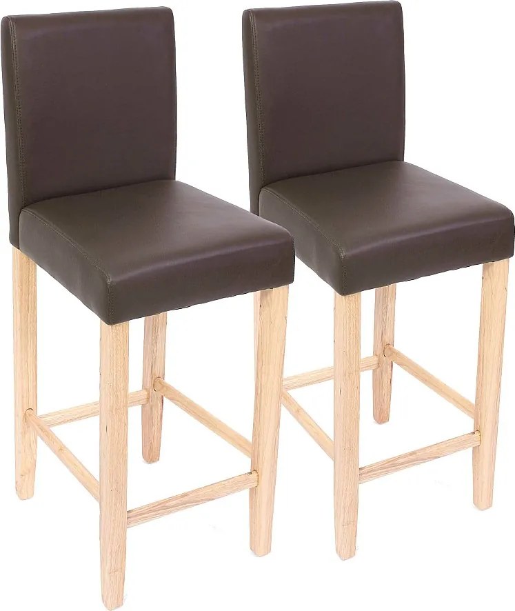 Stołek barowy Cesena (zestaw 2),  brązowy, jasne nóżki