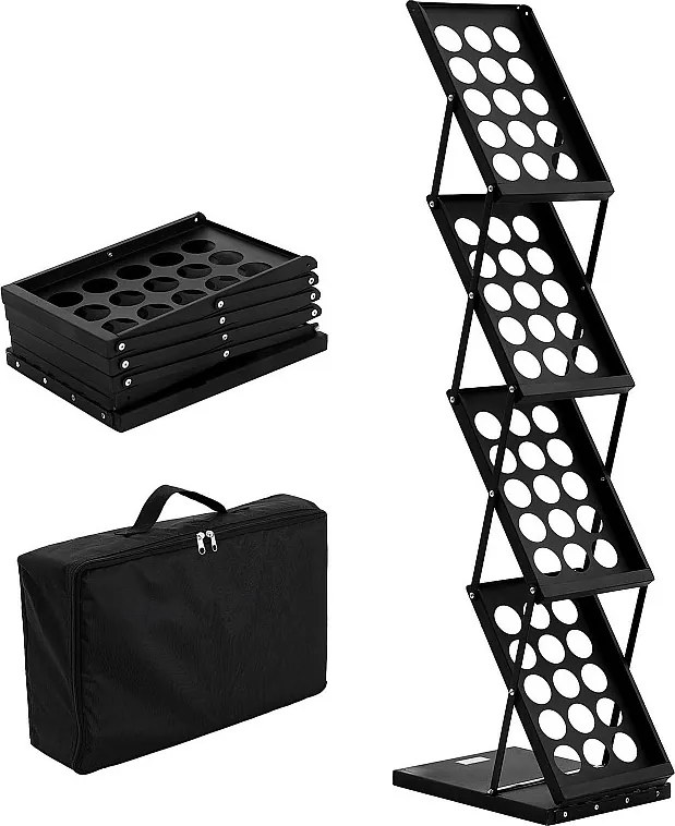 Stojak na Karty, SucceBuy Składany Stojak na Czasopisma z 4 Kieszeniami, Stojak na Broszury Biurowe