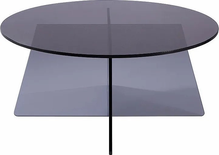 Stolik kawowy ze szkła hartowanego - Antracytowy - SELVORA