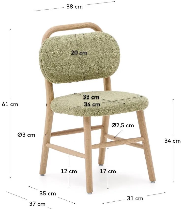 Zielone krzesło dziecięce Helda – Kave Home