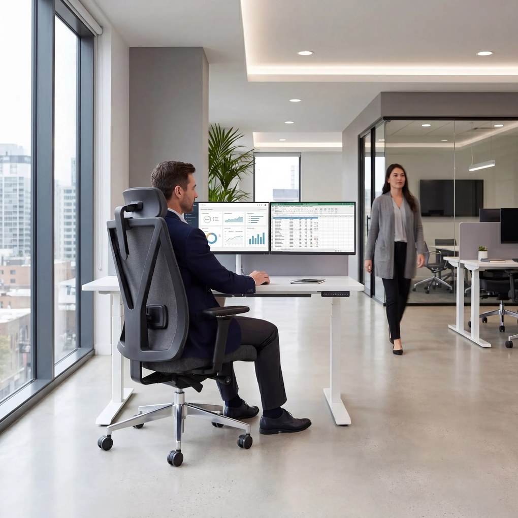 Fotel biurowy ergonomiczny obrotowy czarny: VECTOR