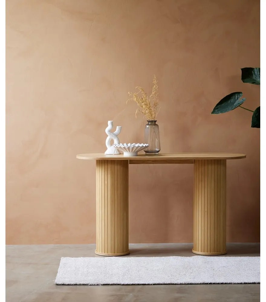Konsola w naturalnym kolorze 40x130 cm Nola – Unique Furniture
