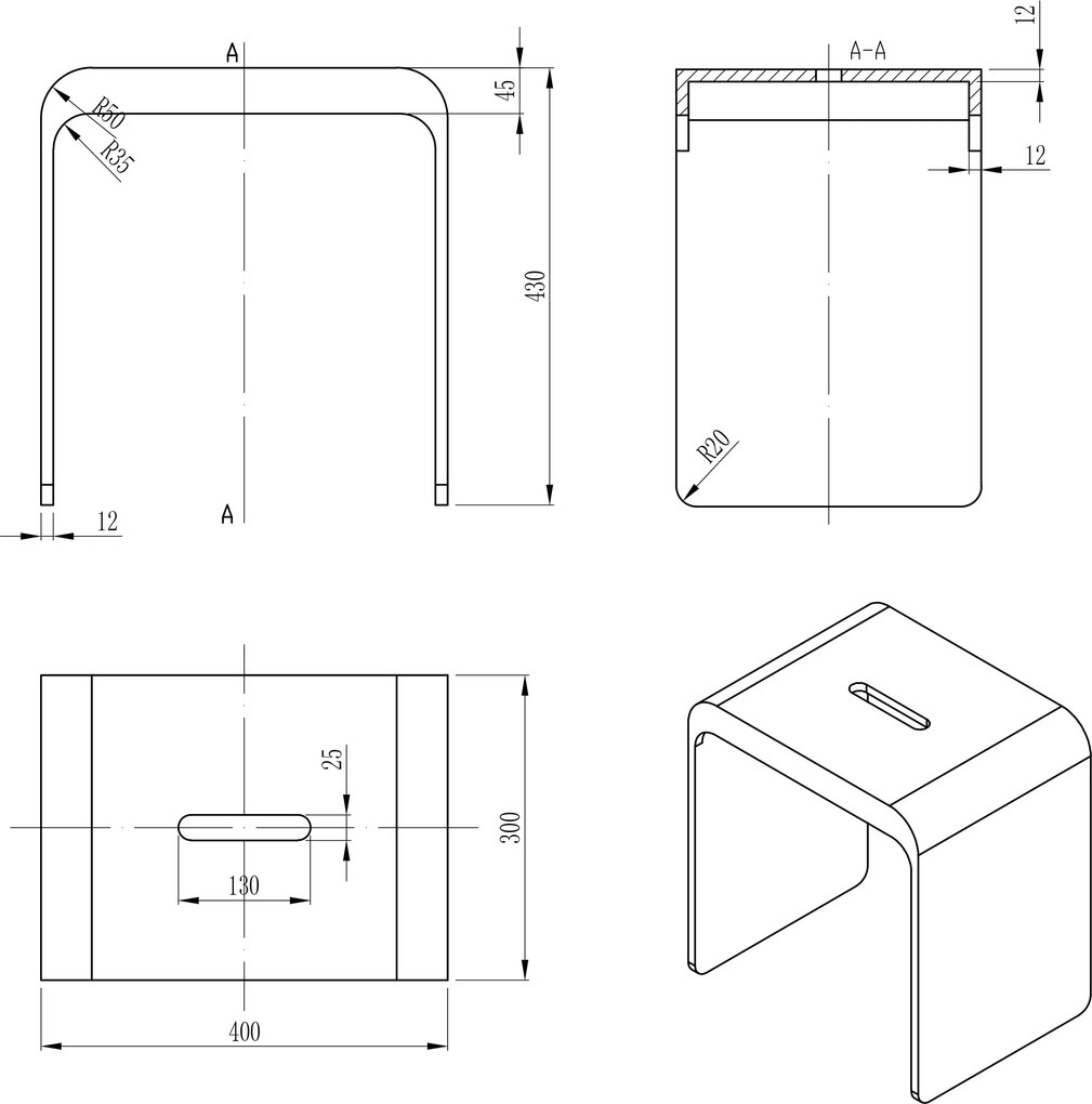 Taboret łazienkowy Bernstein PB4006