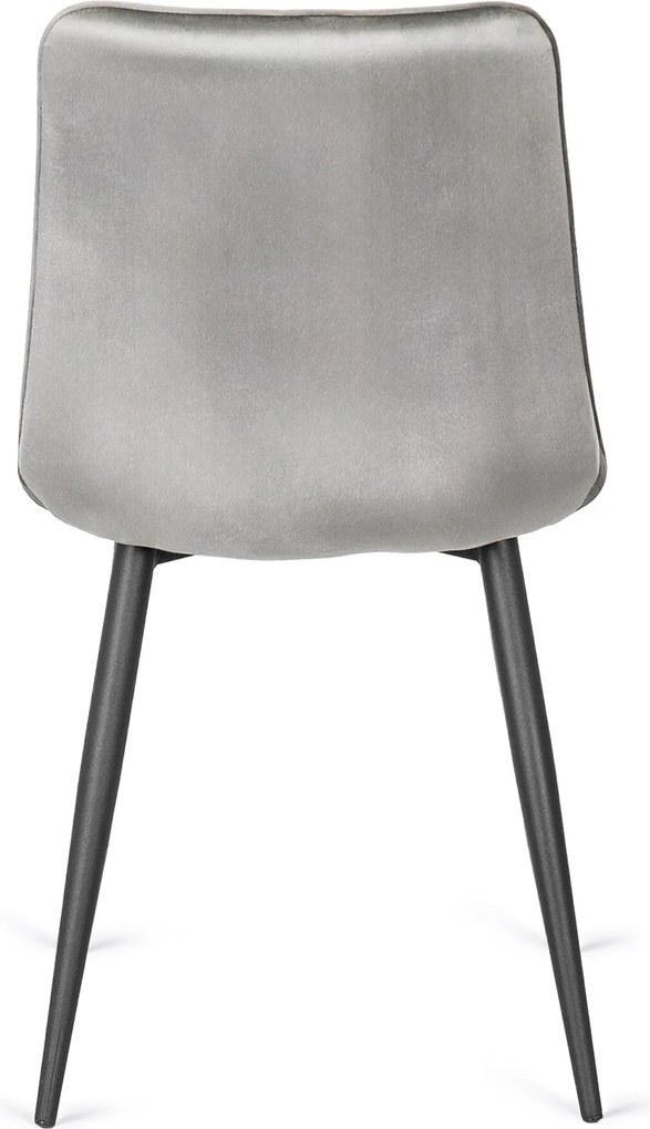 Krzesło Tapicerowane GOMEZ Szare Welurowe Nowoczesne Loft