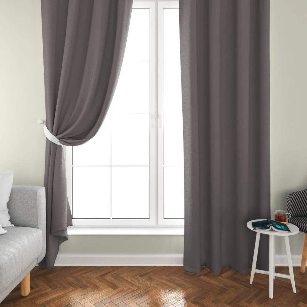 2x jasnoszara zasłona OXFORD 140x250 cm