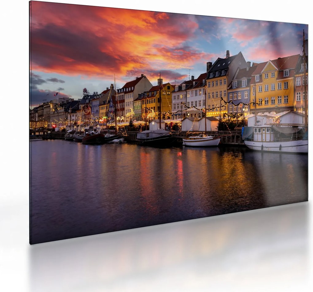 Obraz na szkle - Nyhavn, Kopenhaga (70x50 cm)