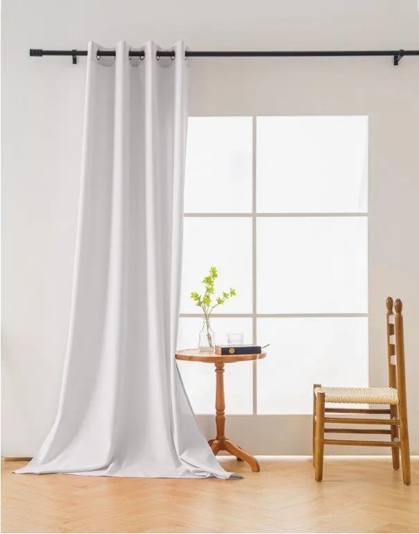 Zasłona OXFORD LIGHT 140x250 cm, biała Zawieszanie: Taśma z wiązaniami