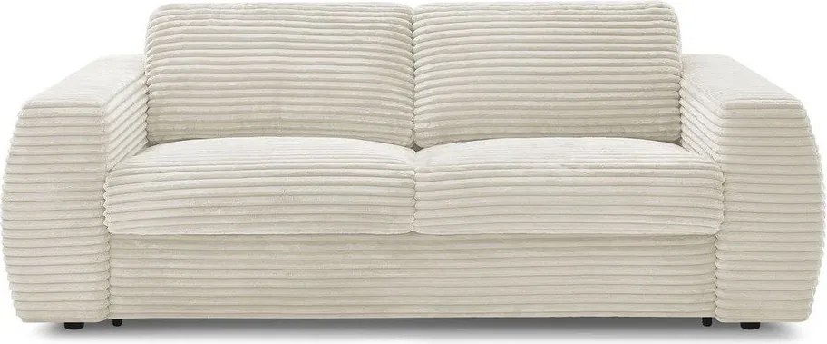 Beżowa sztruksowa sofa do spania/rozkładana 220 cm Hugo – Bobochic Paris