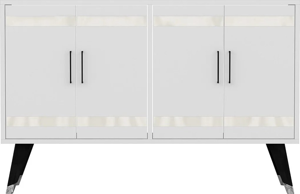 Stojak pod TV – 120 cm x 30 cm x 80 cm – Biały – Płyta wiórowa