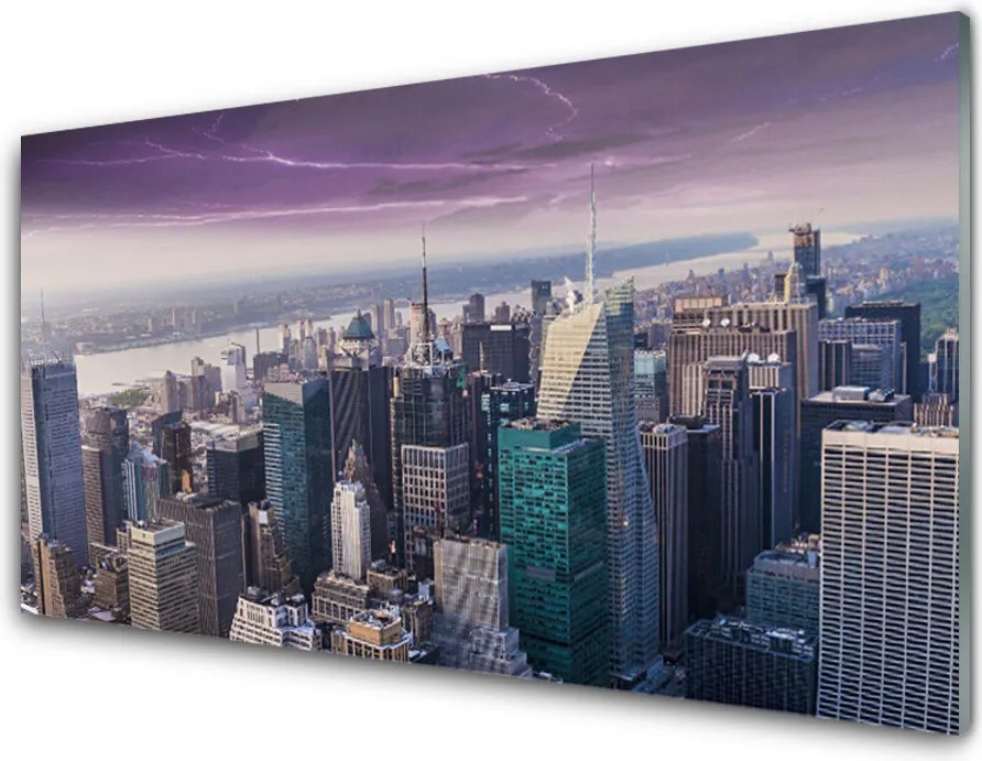 Panel Szklany Panorama Nowoczesnej Metropolii