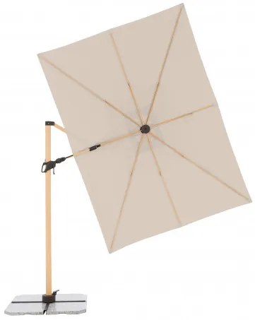 ALU WOOD 220 x 300 cm - wahadłowy parasol ogrodowy z drążkiem bocznym z ochroną ULTRA UV : Substancja Desen - 820
