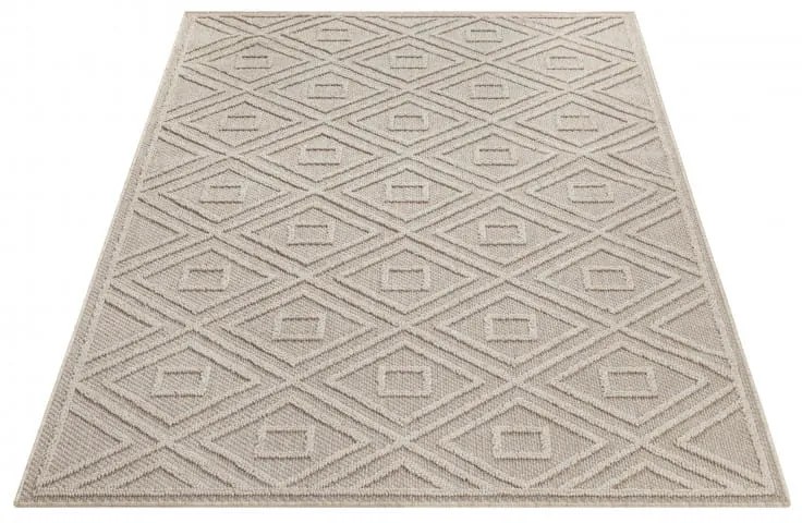 Dywan zewnętrzny sznurkowy Patara Romby II beżowy 200 cm x 290 cm
