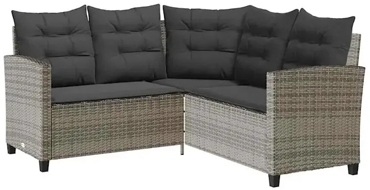 Sofa ogrodowa ze stolikiem ciemnoszara- Omalis